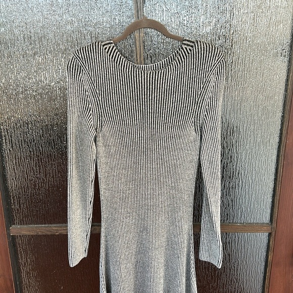 Mara Hoffman Jasmine Gray Ribbed Mock Neck Long Sleeve Dress size XL - Picture 6 of 11